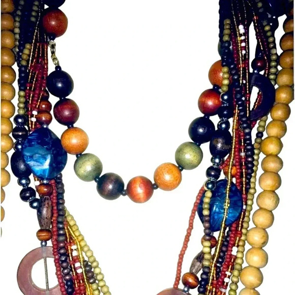 Lot of Wood Wooden Bead Beaded Necklaces - Picture 3 of 7